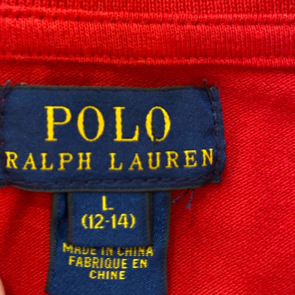 POLO Ralph Lauren 👕 The Iconic Mesh Polo Shirt👕 Large 12-14 red - Picture 4 of 4